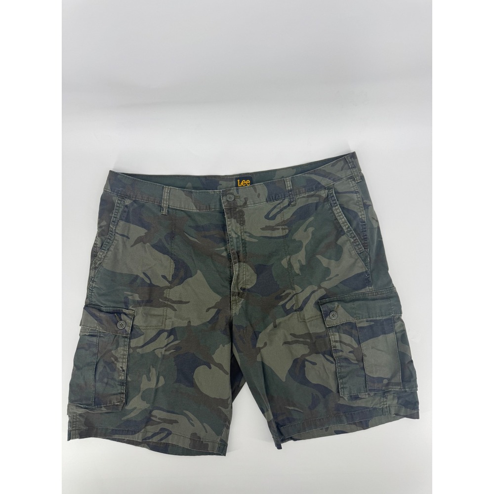 Lee Mens Camo Cargo Shorts Green Camouflage Size 44